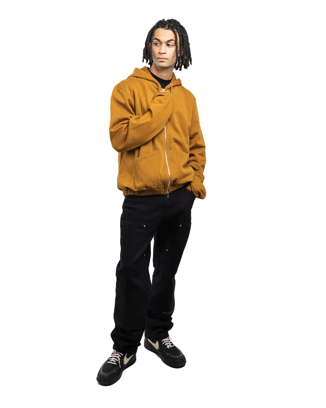 Kenzo Pintuck Zip Up Hoodie Tabacco