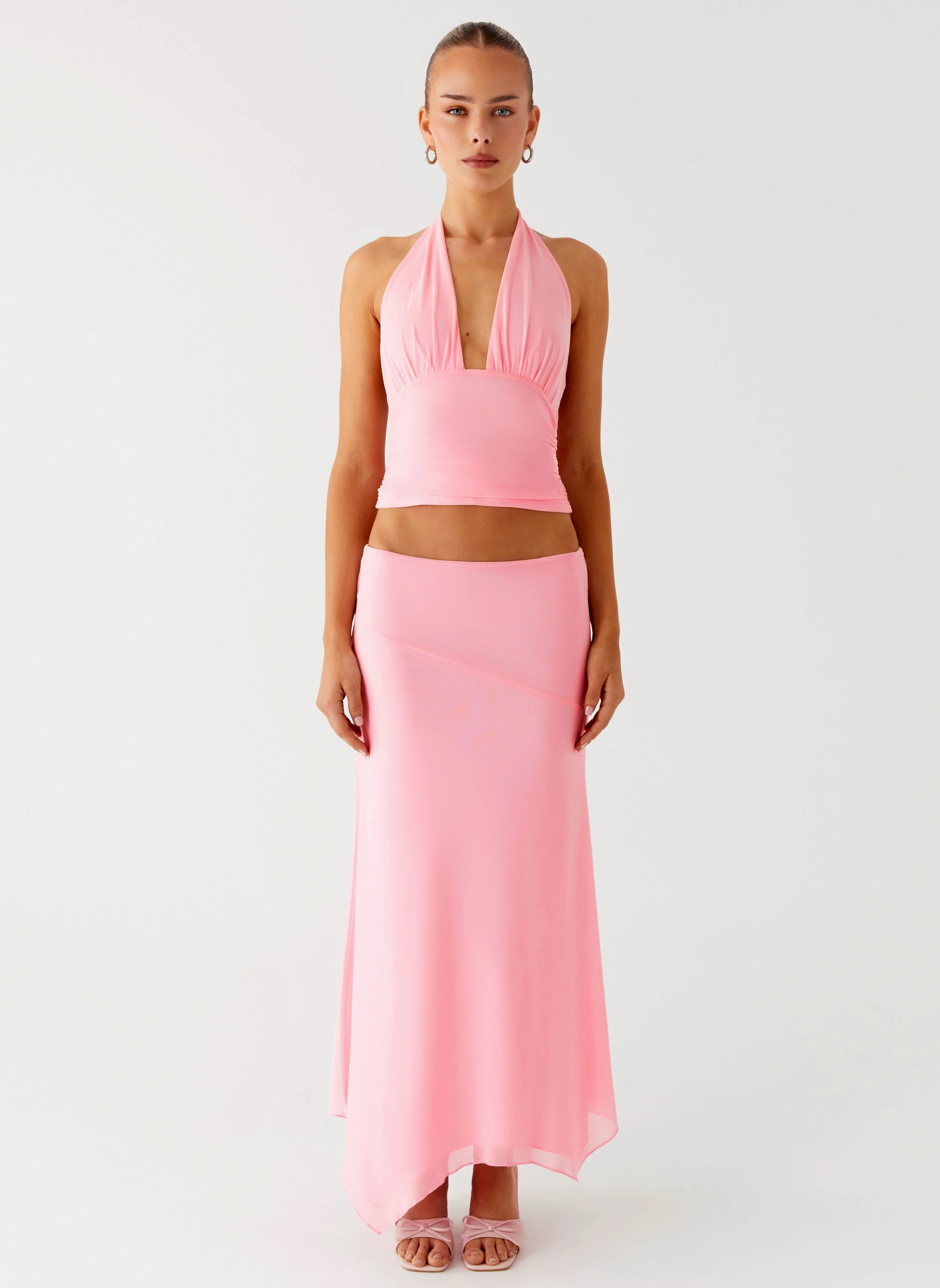 Formal Wear Kerrie Halter Top - Baby Pink