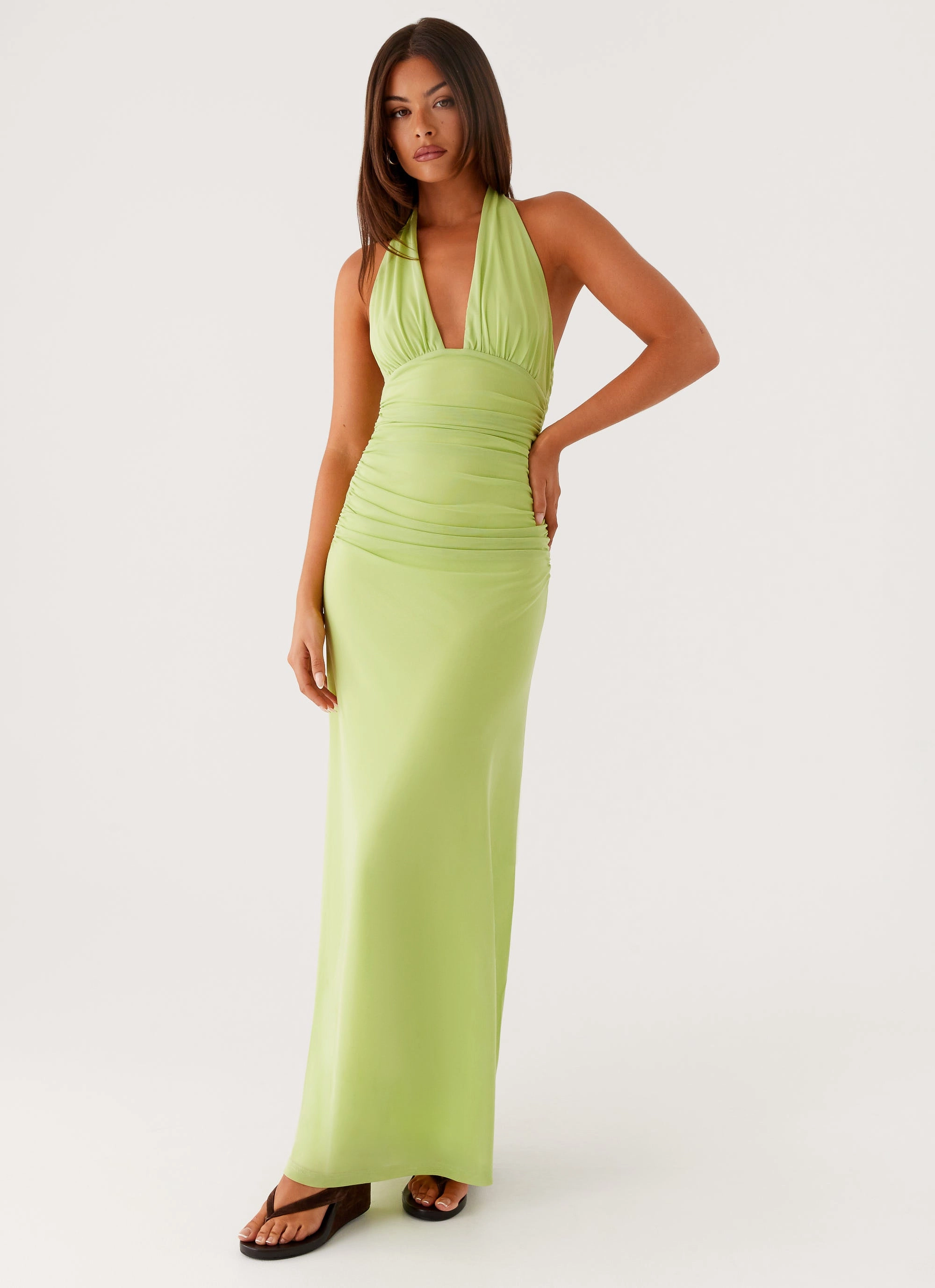 Fall Comfort Kerrie Maxi Dress - Lime