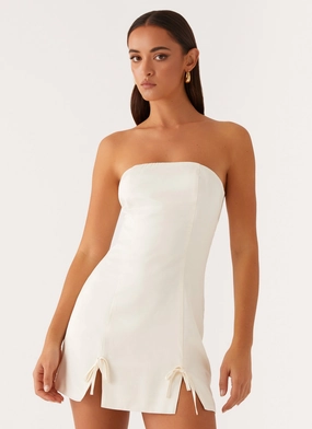 Kessie Mini Dress - Ivory Silky-Lining