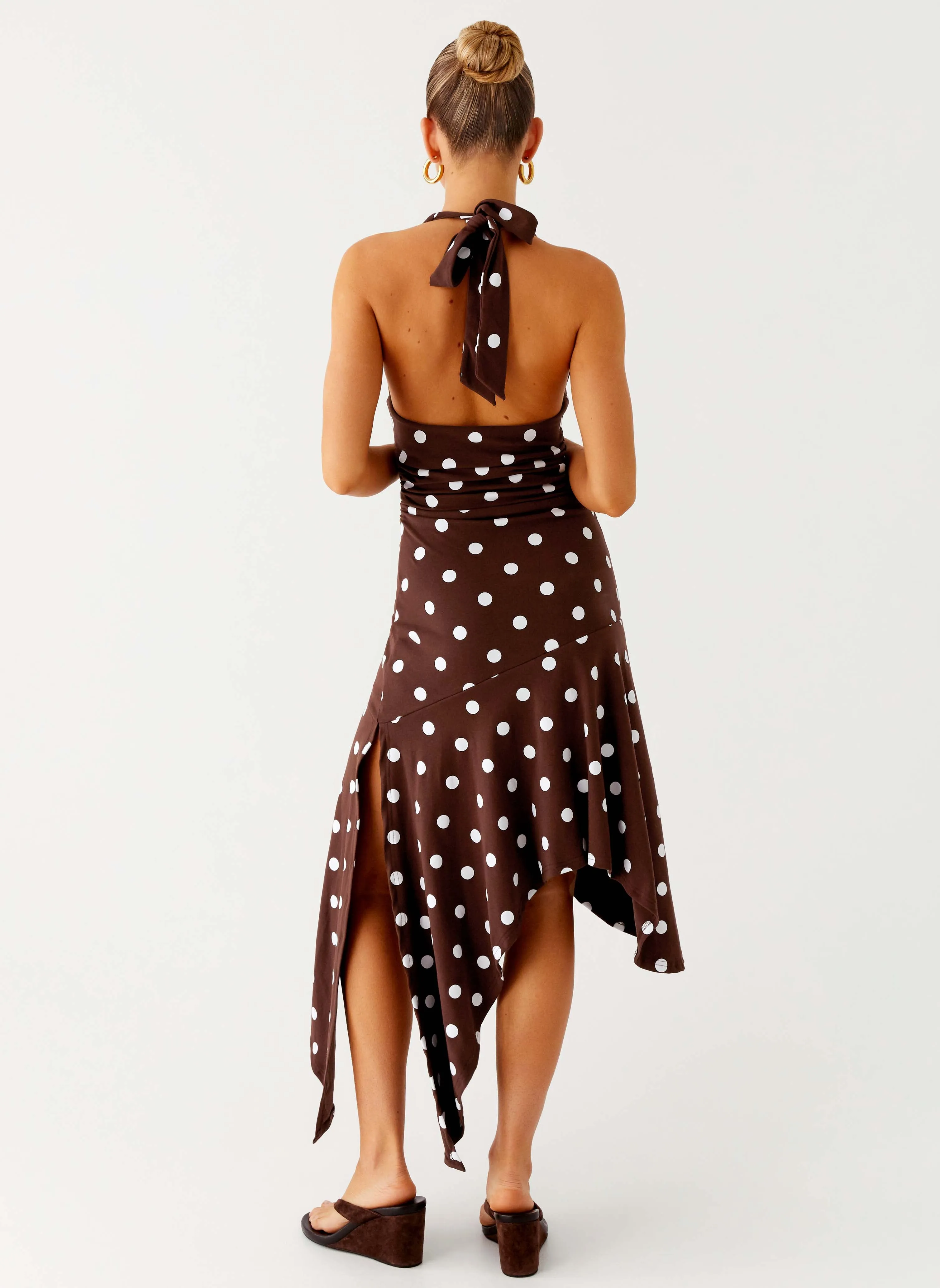 Mid Fit Keylani Halter Midi Dress - Chocolate