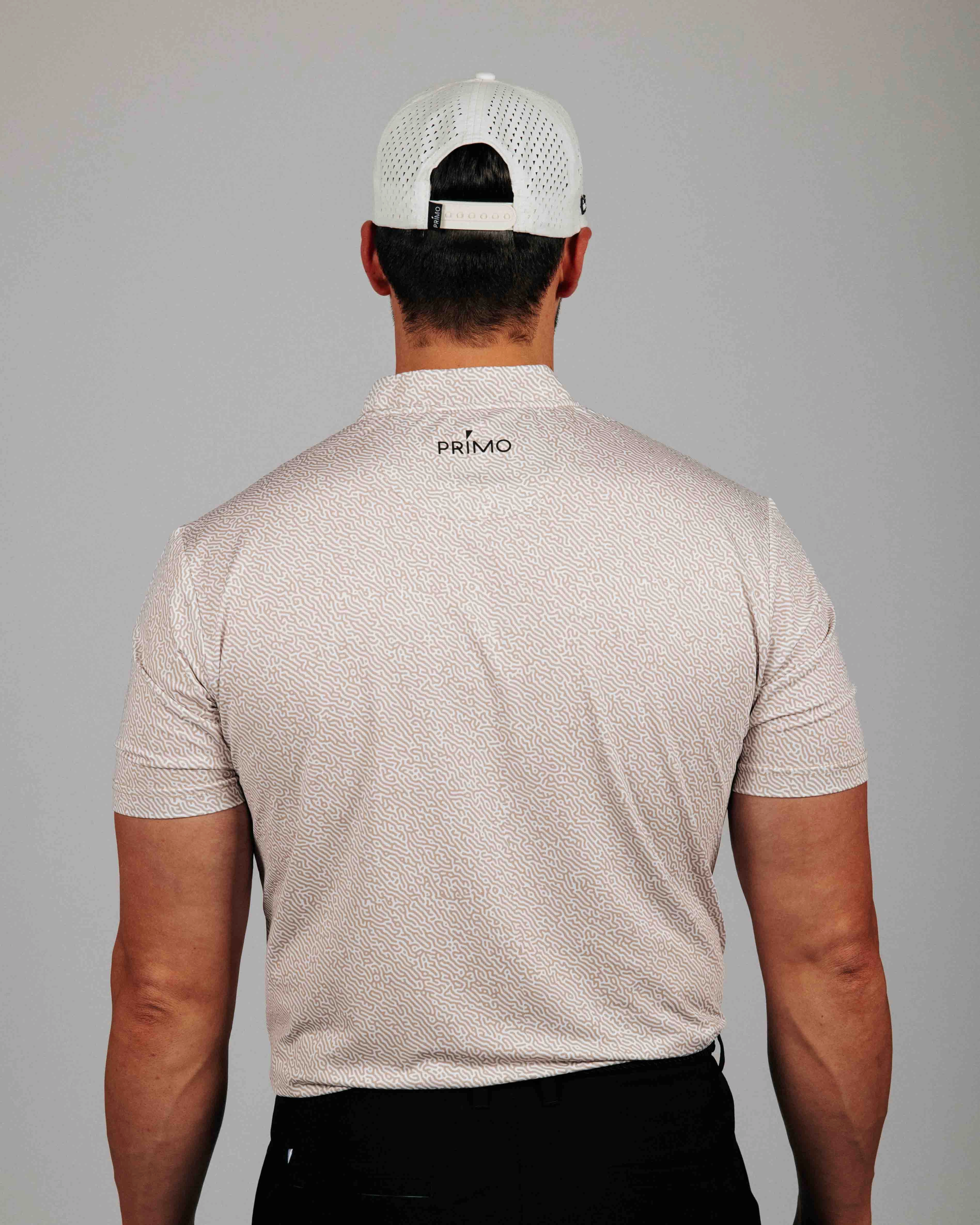 HiddenVentilationPockets Khaki Maze Blade Polo
