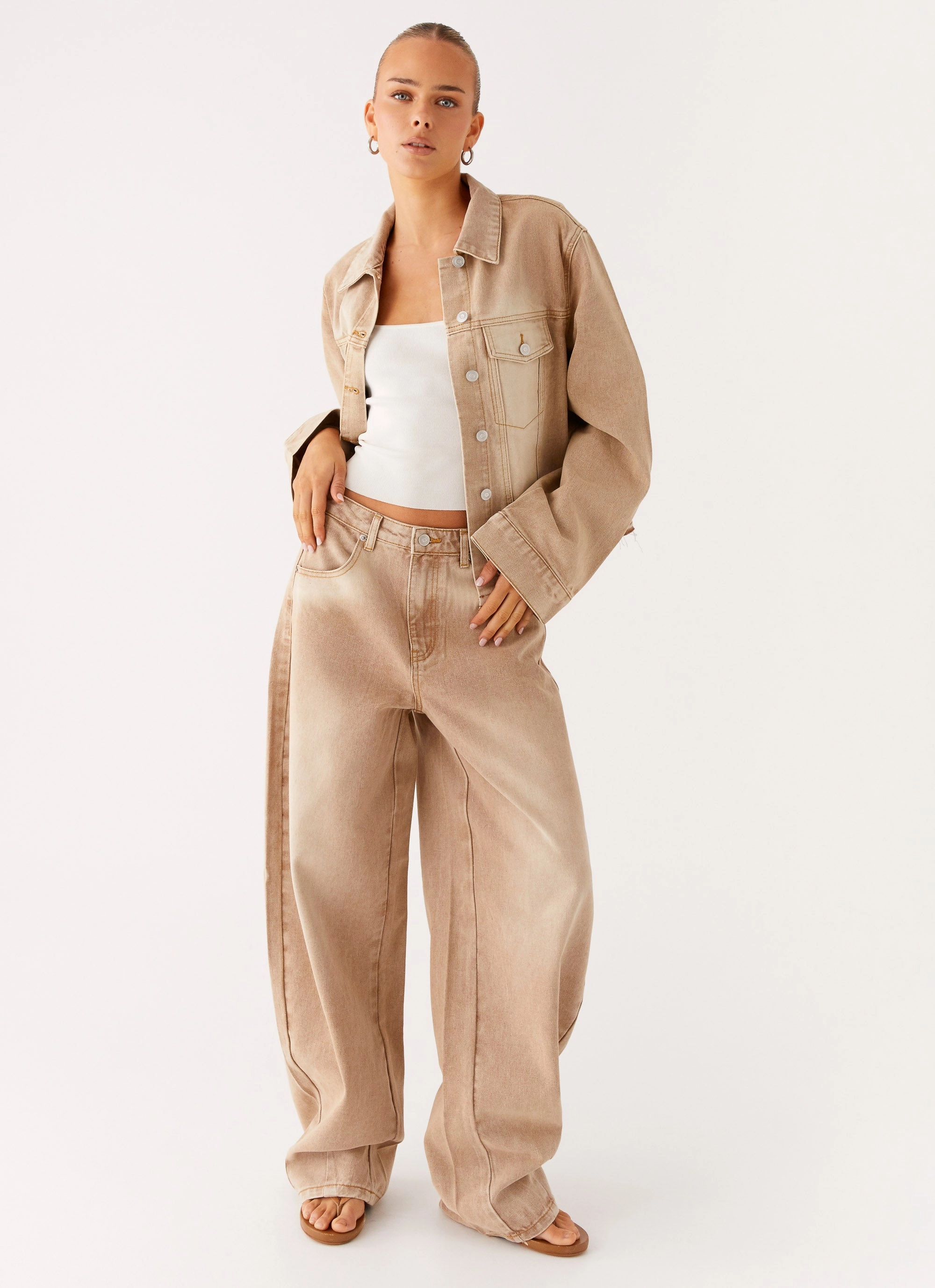 Khalil Denim Jacket - Tan Comfort Flex Fit Holiday Trip