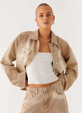 Khalil Denim Jacket - Tan Autumn Layers