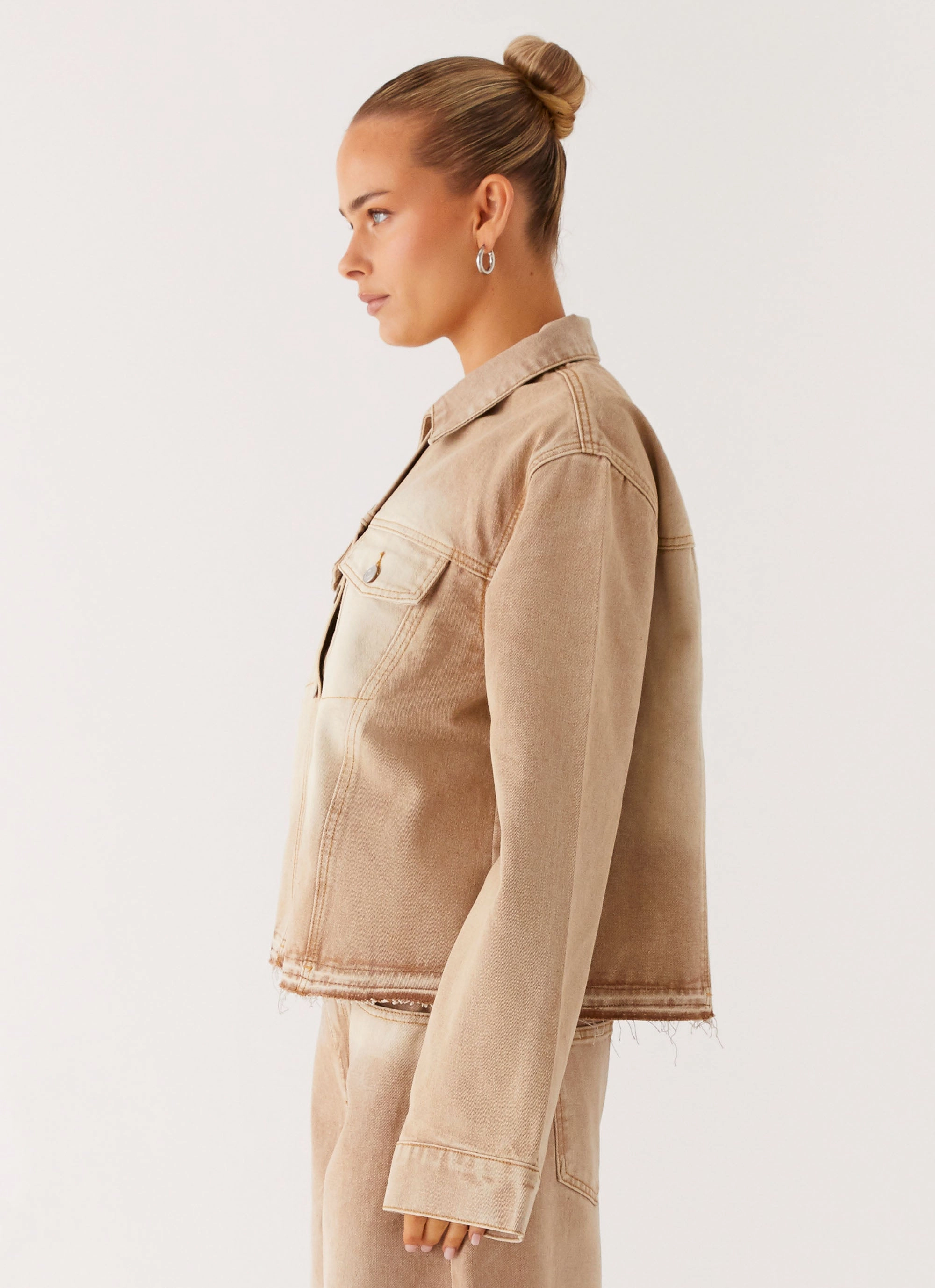 Khalil Denim Jacket - Tan AntiStaticLayer Extended Coverage