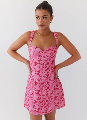 Event Glow Kiah Bustier Mini Dress - Cherry Blossom