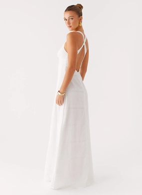 Slim Touch Kiana Halter Maxi Dress - White