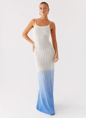 Kiki Maxi Dress - Ombre Blue Calm Grace Subtle Finish