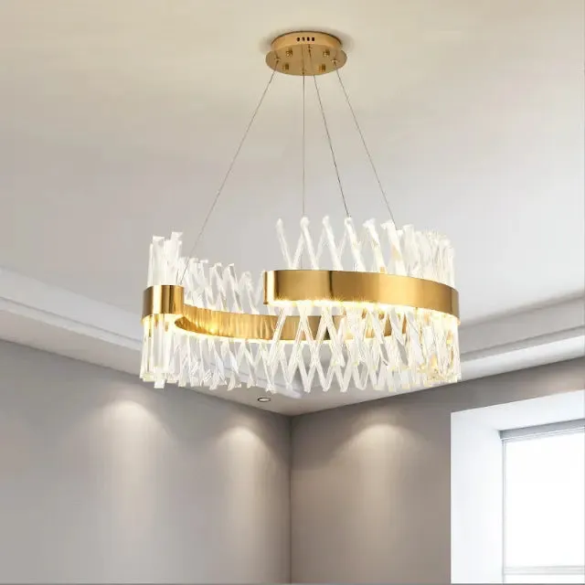 Kitchen lustre living room fixture hotel home indoor decoration crystal modern luxury led pendant light chandelier