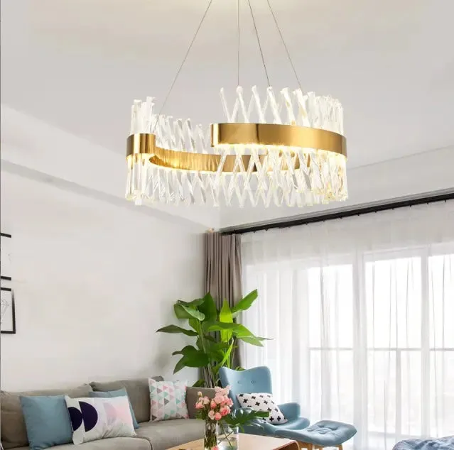 Kitchen lustre living room fixture hotel home indoor decoration crystal modern luxury led pendant light chandelier
