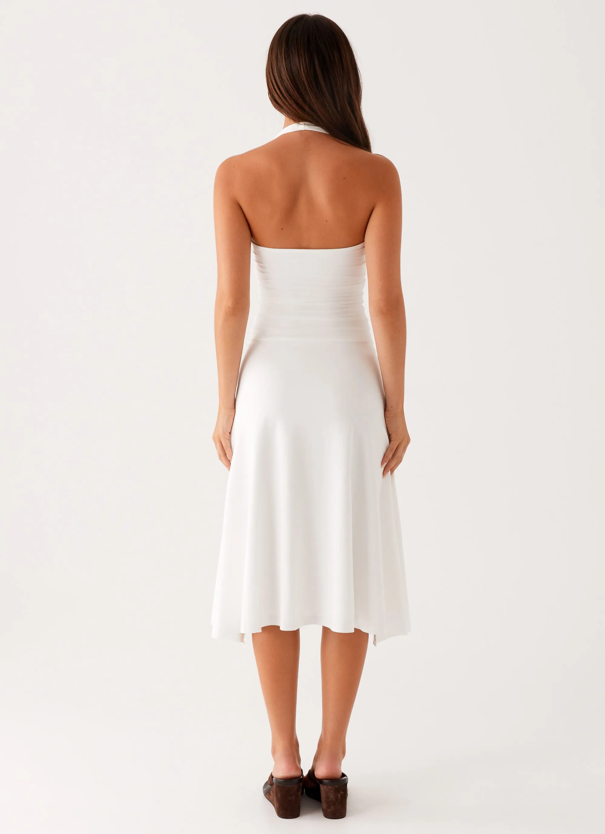 Fashionable Style Pure Piece Klyne Midi Dress - Ivory