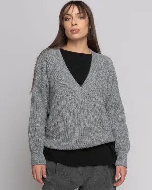 Knit Alpaca Blend V-Neck Sweater