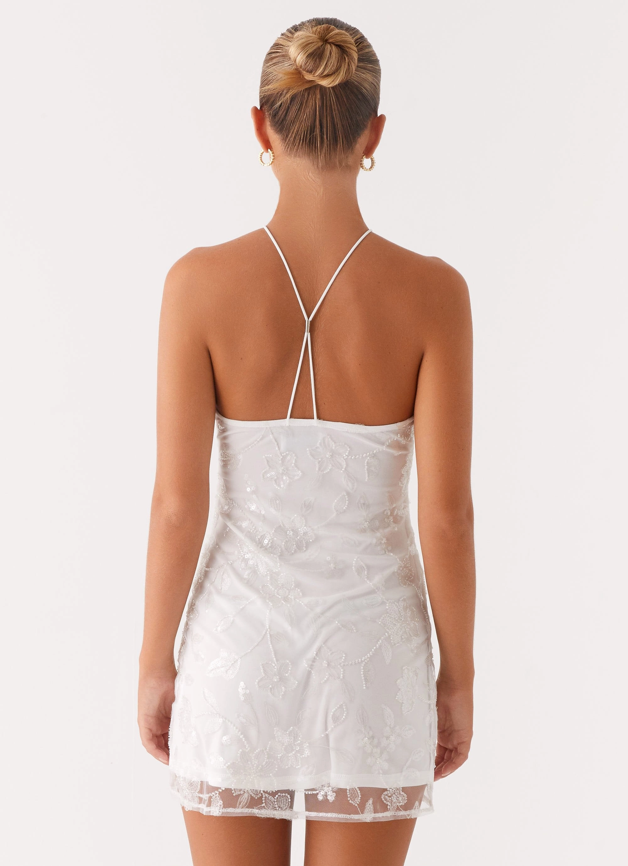 Gentle Motion Rumi Beaded Mini Dress - White