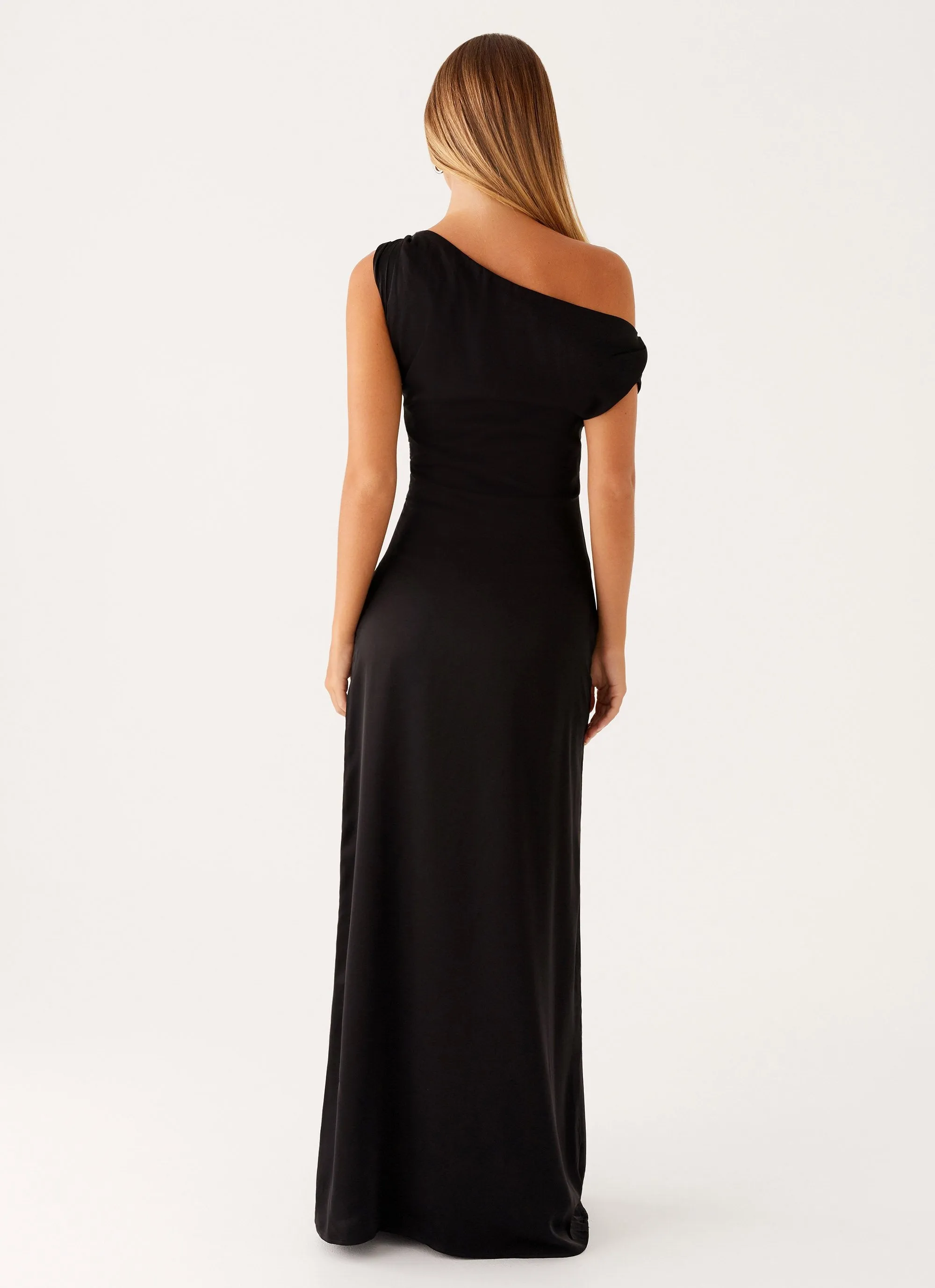 Light Comfort Heart Of Glass Satin Maxi Dress - Black