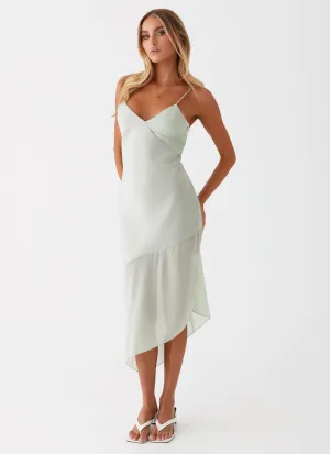 Scandi Clean Work or Play Leia Midi Dress - Sage