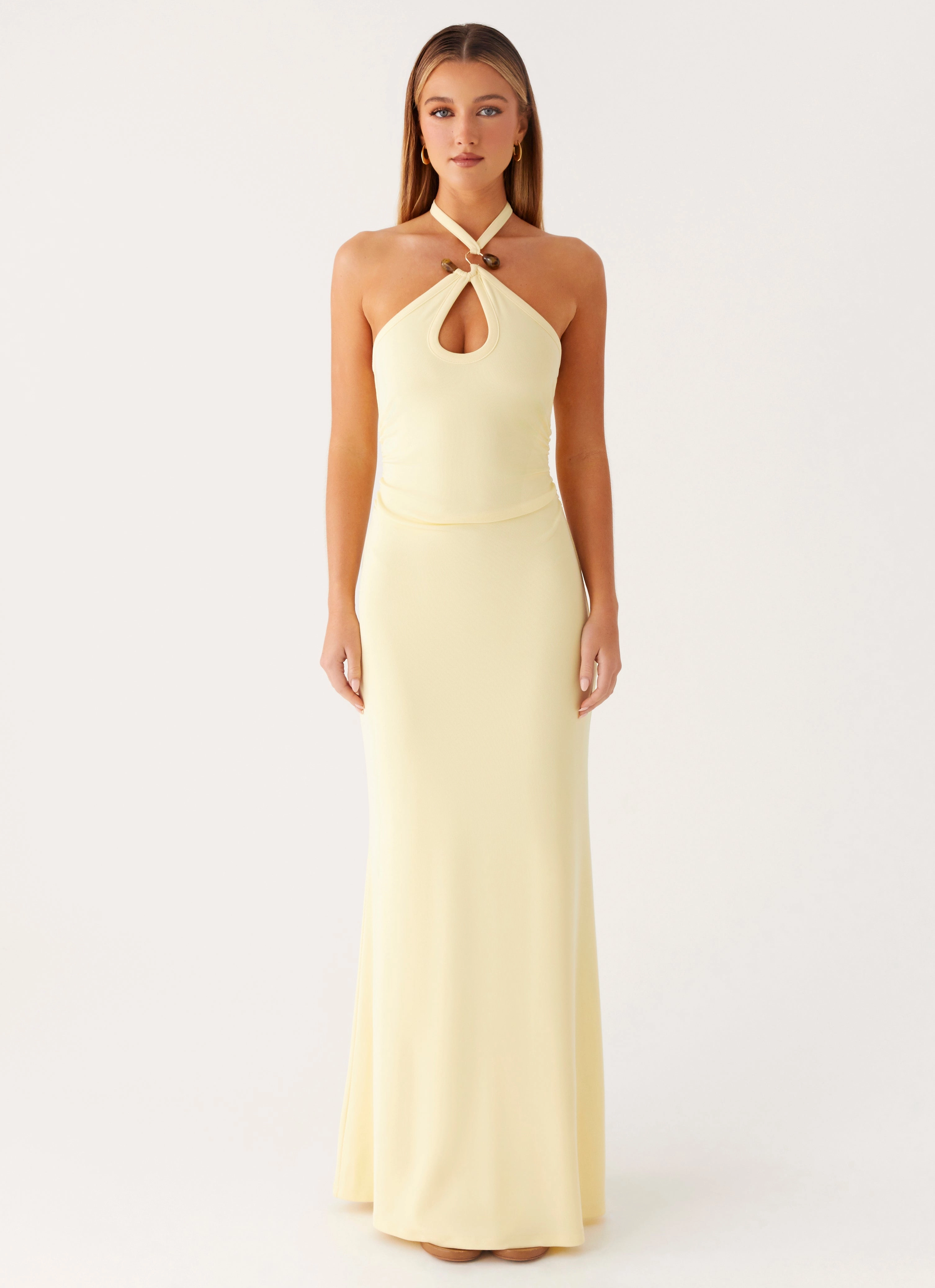 Comfortable Look Abstract Pattern Instant Attraction Maxi Dress - Yellow