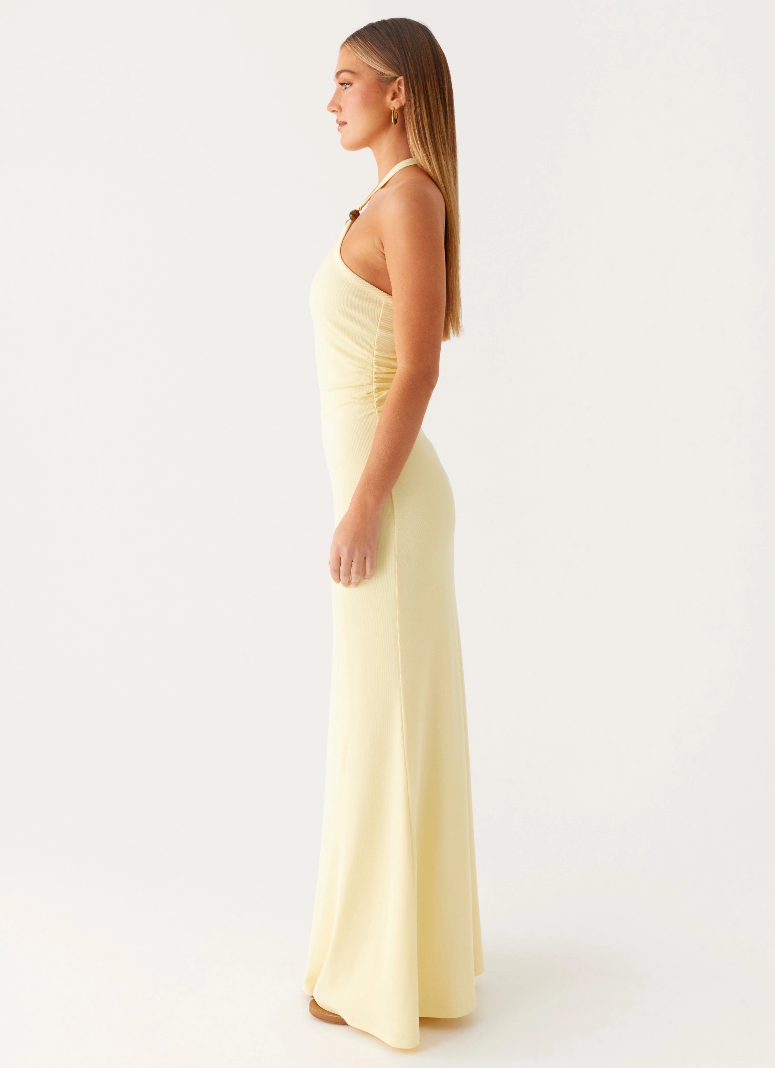 Balanced Tones Geometric-pattern Instant Attraction Maxi Dress - Yellow