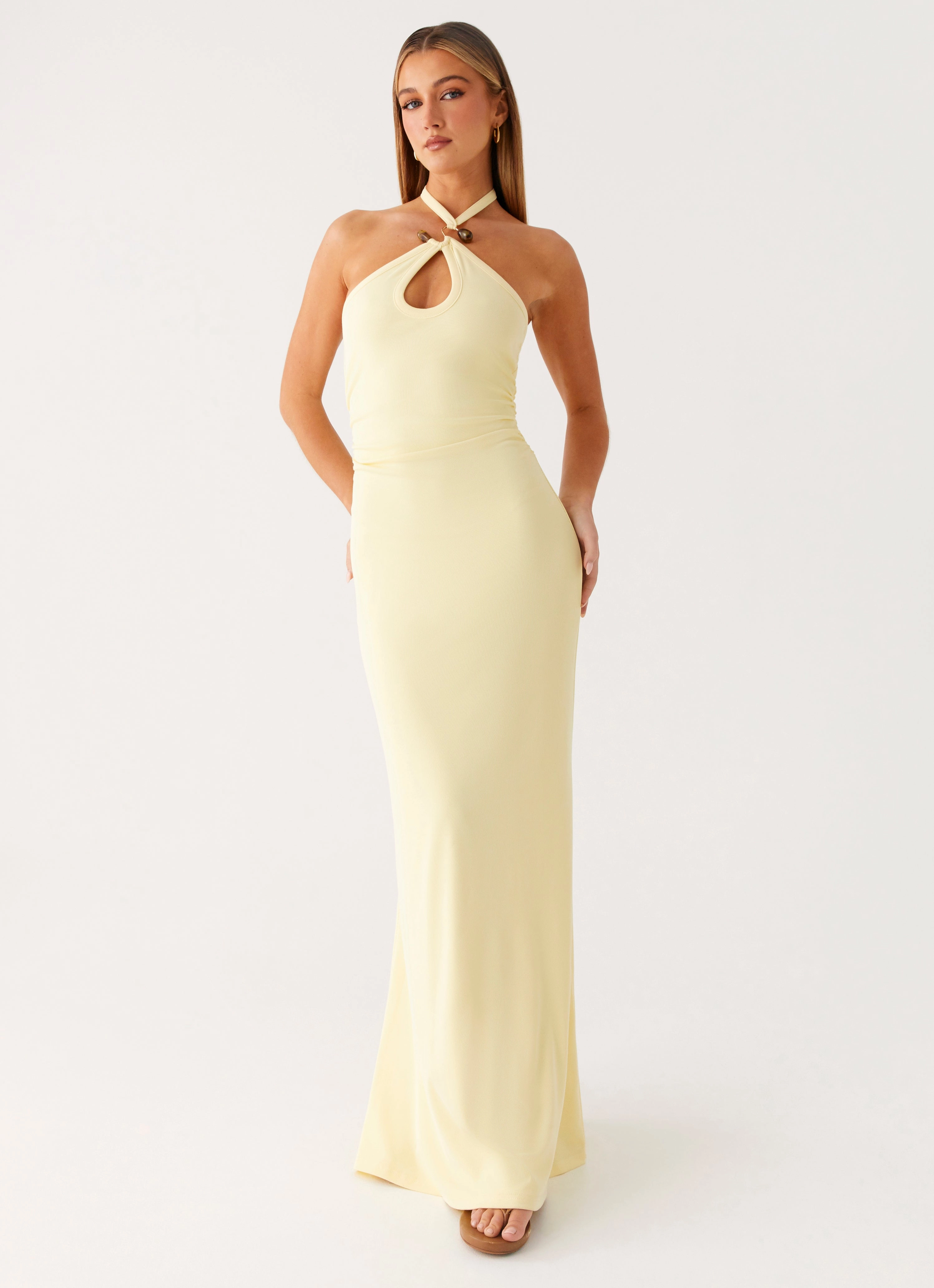 Instant Attraction Maxi Dress - Yellow Cocktail-Party Scandi Clean