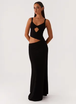 Jocelyn Maxi Dress - Black Polished Mood