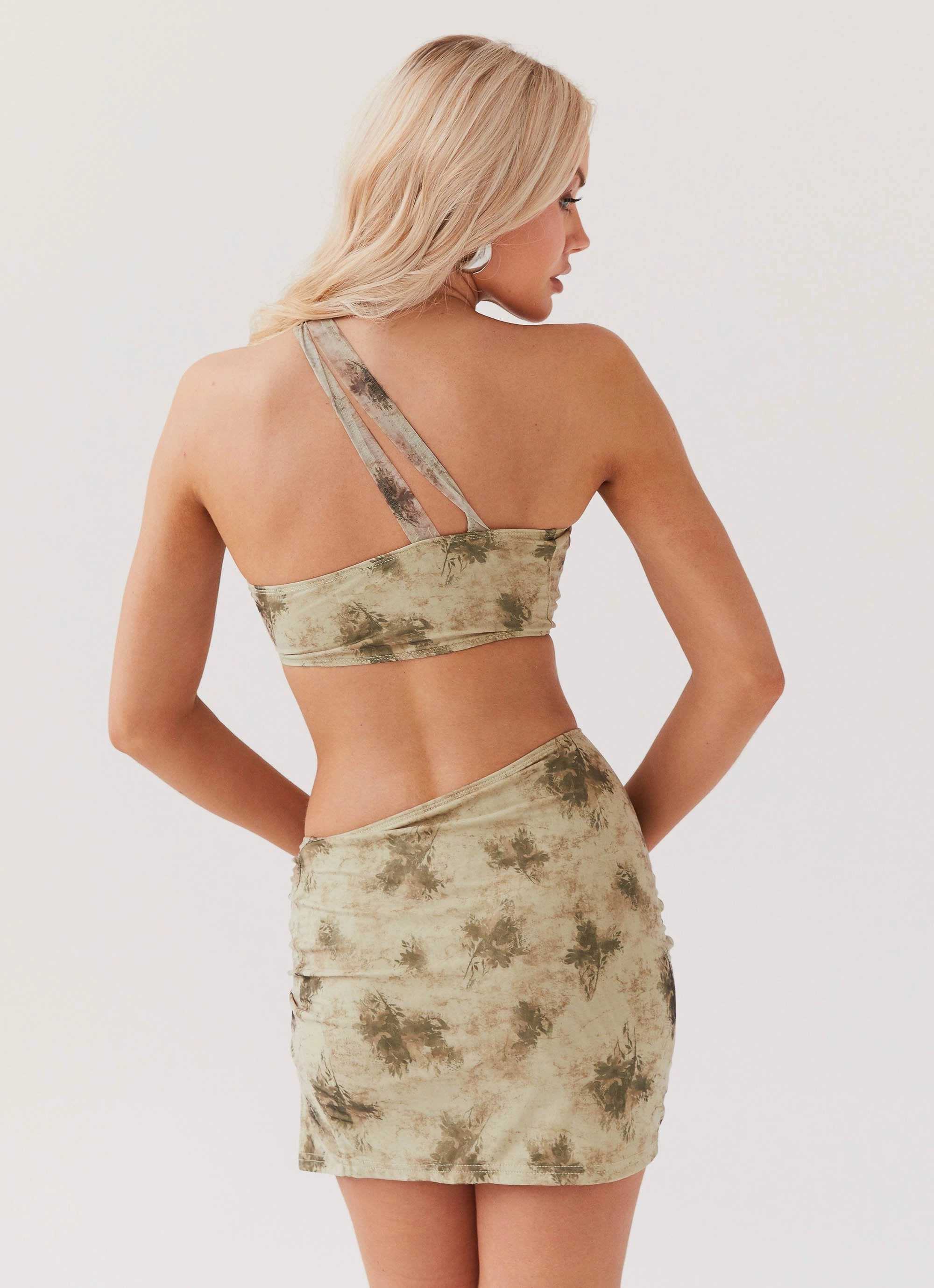 Fit For All Koralie Cut Out Mini Dress - Sage Smoke