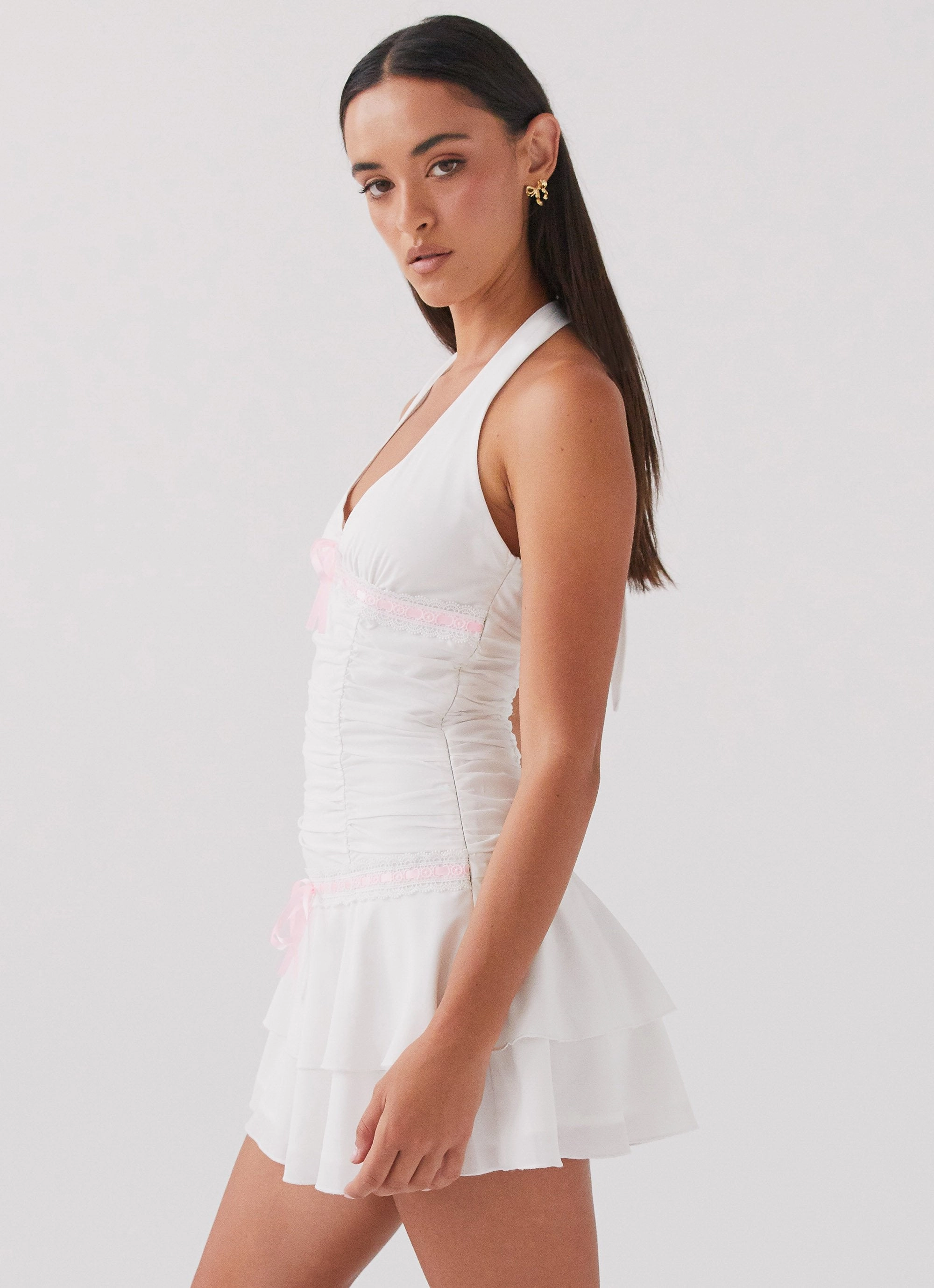 Street Style Smart and Relaxed Kordyn Mini Dress - White