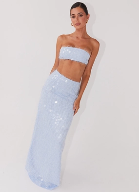 Kyleigh Textured Sequin Maxi Skirt - Lavender Mist Simple Chill Piece Hooded Comfort Fit