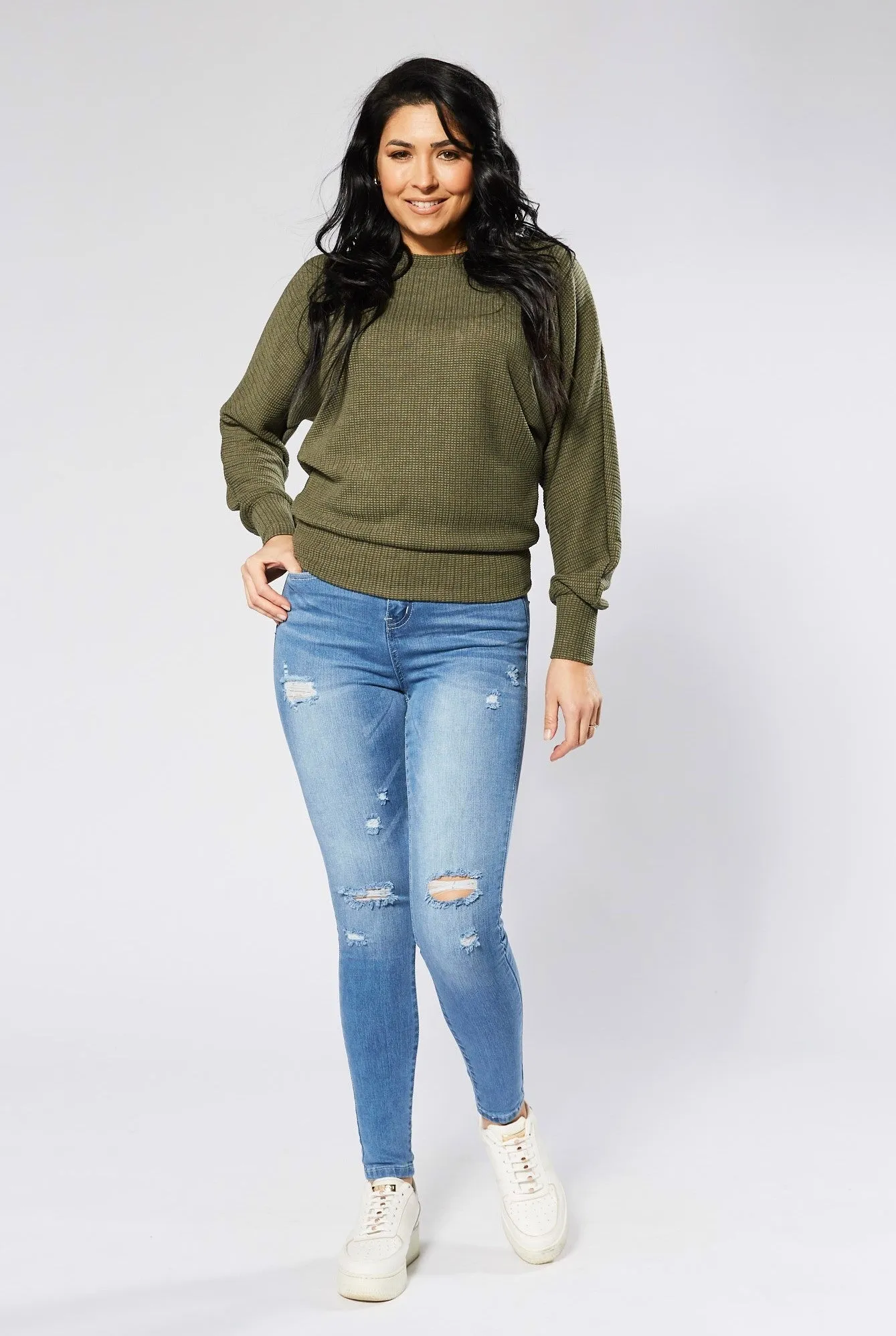 Kylie Ripped Skinny Jeans - Blue Wash