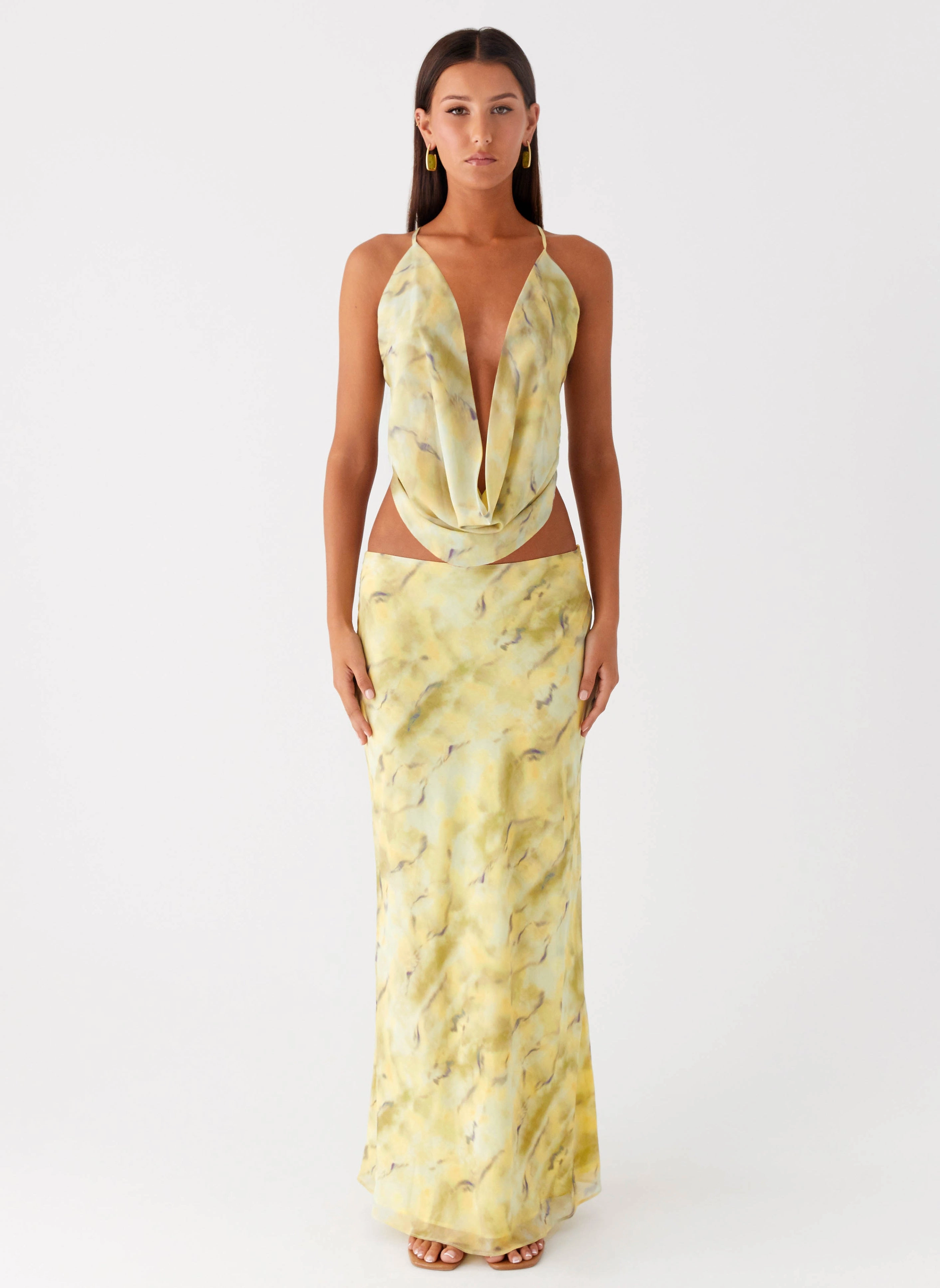 Antistatic Kylo Cowl Top - Yellow Tie Dye
