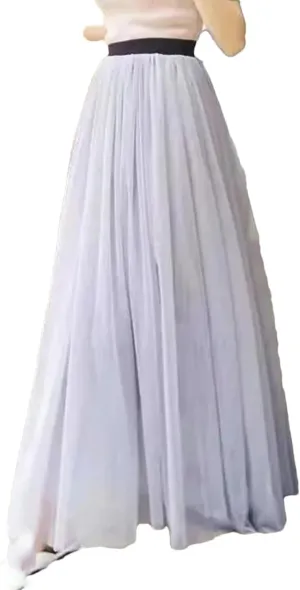Ladies Solid Color High Waist Skirts Spring Summer Women's Tulle Pettiskirt Skirt