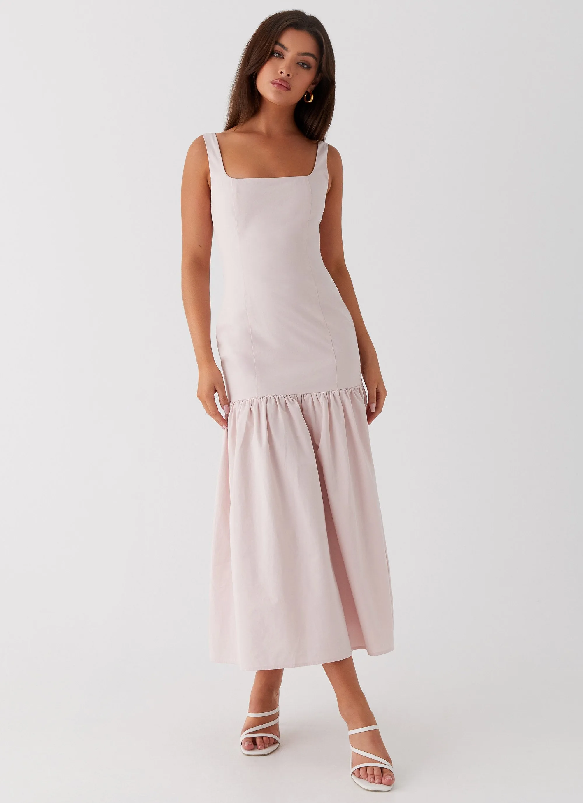 Ladylike Midi Dress - Pink Thermal-Lined Edgy vibes
