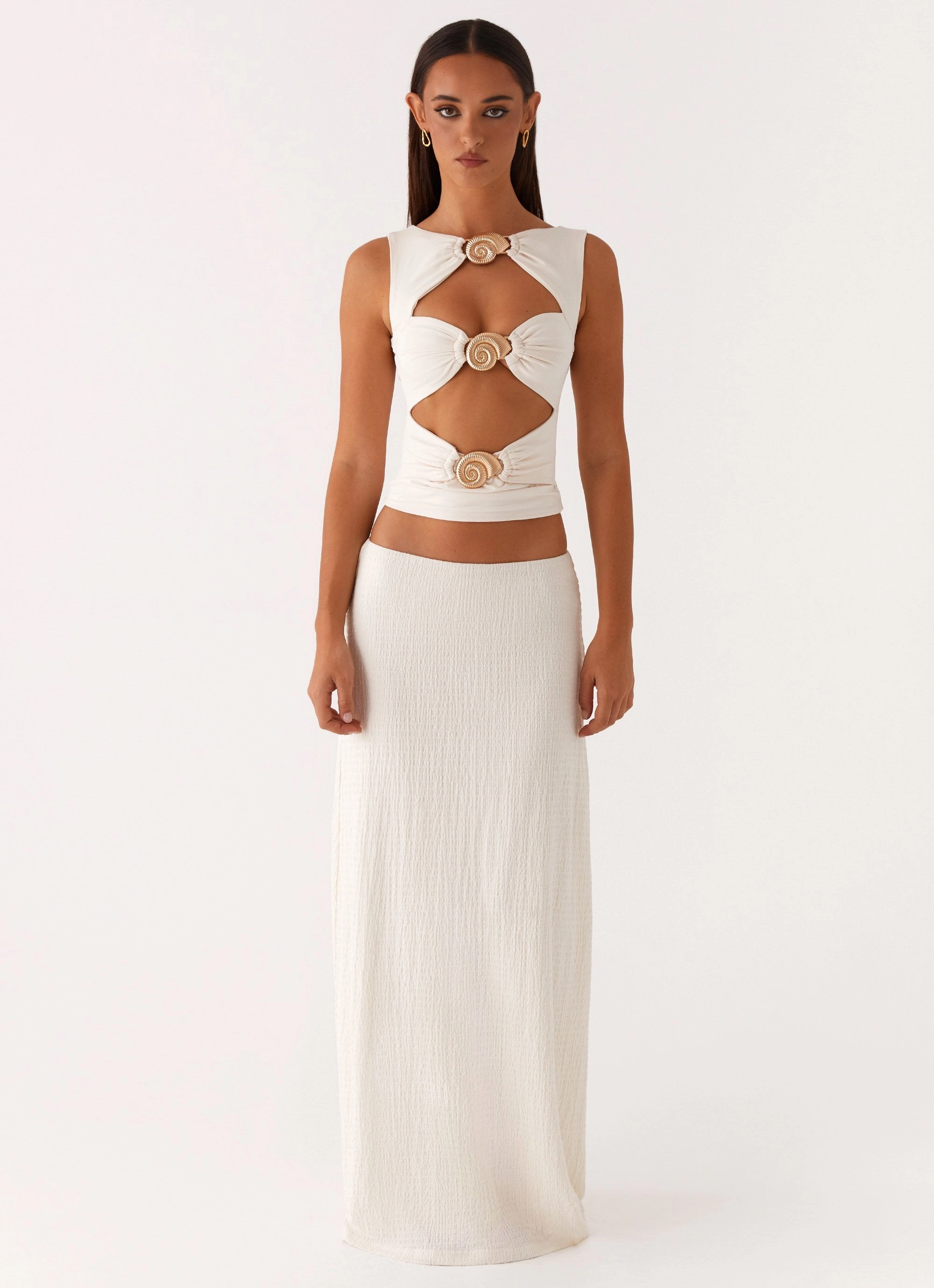 Lagoon Cut Out Top - Ivory HypoallergenicFibers