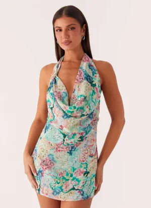 Easy-to-style casual dress Laid-Back Cowl Mini Dress - Santorini Floral