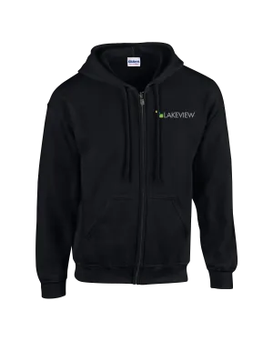 Lakeview Adult Fleece Full-Zip Hooded Sweatshirt with Embroidered Logo