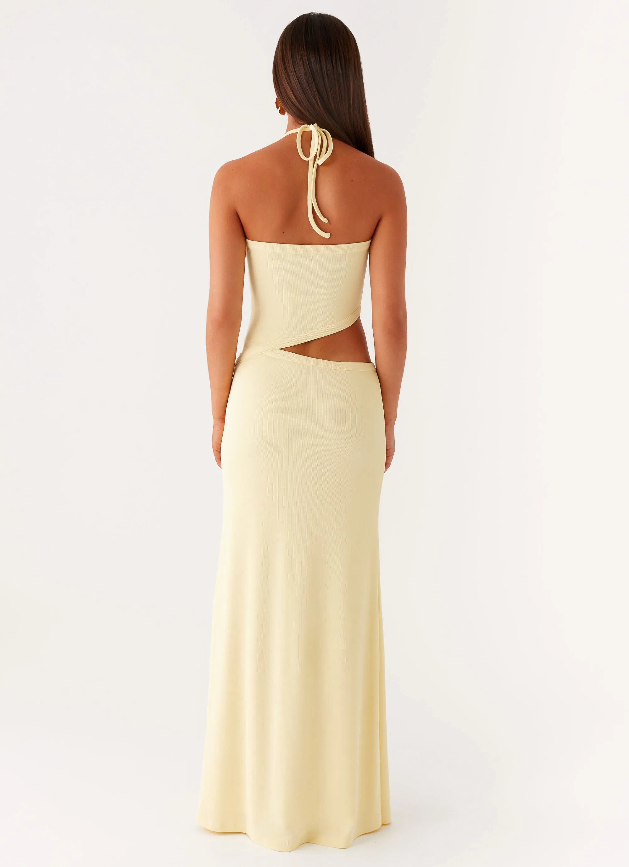 Lanah Cut Out Maxi Dress - Yellow Cruise-Wear