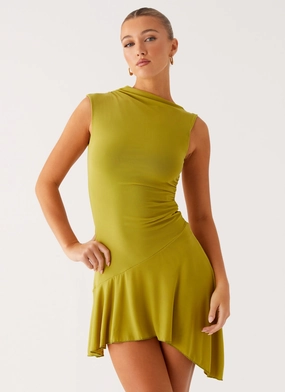Lounge Cut Lanai Mesh Mini Dress - Lime