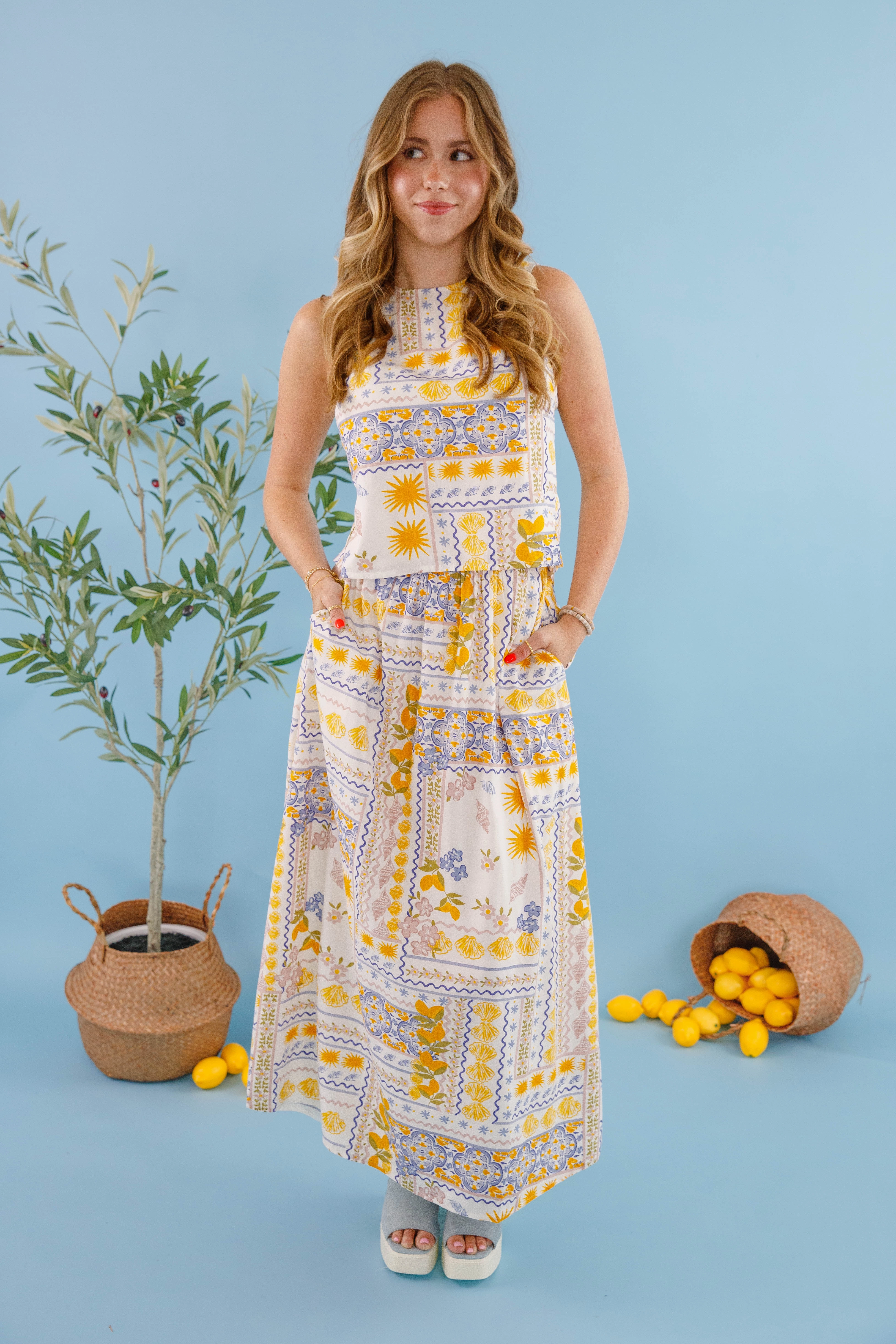Metallic accents Landa Maxi Skirt