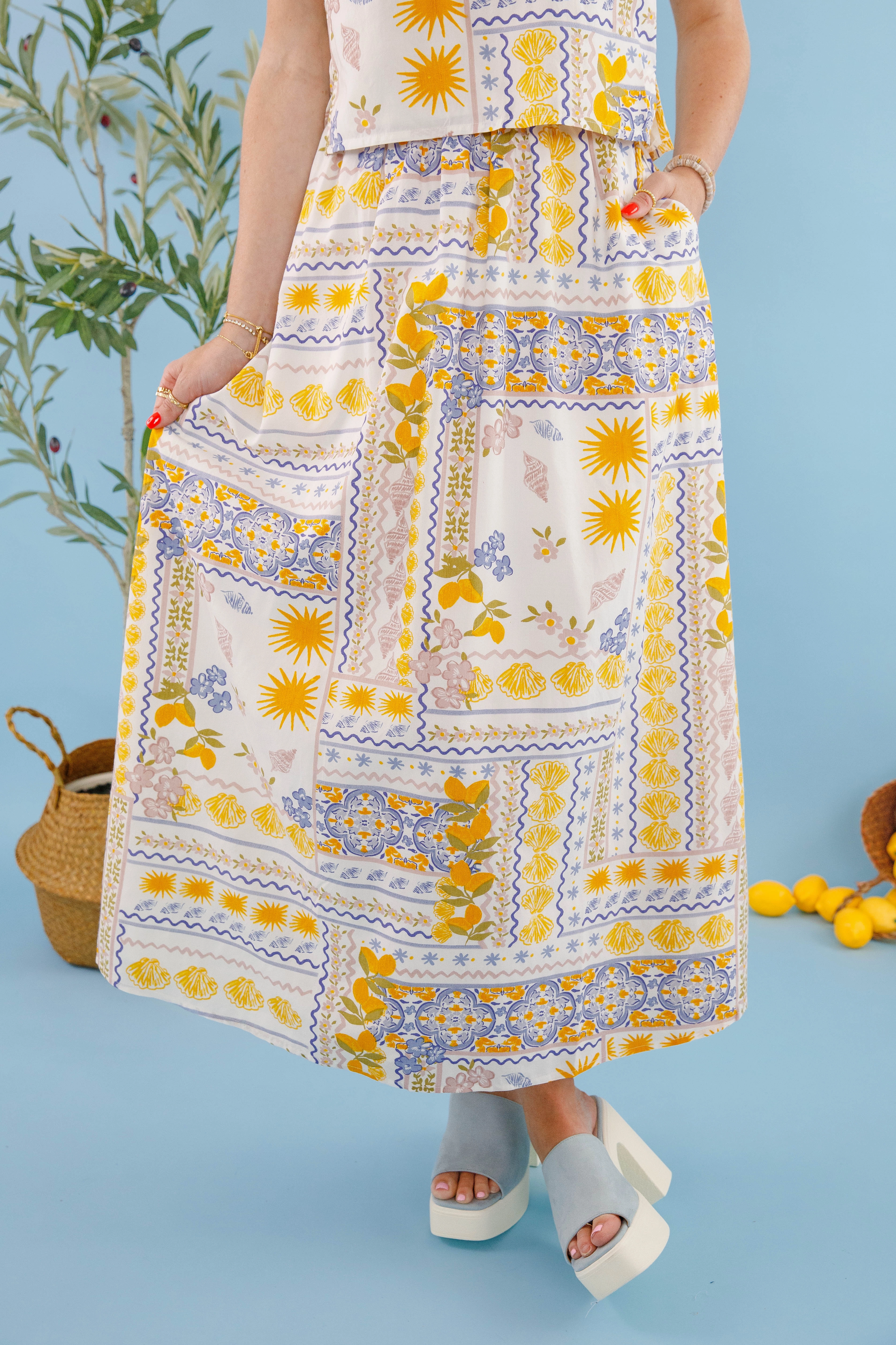 Landa Maxi Skirt Cuffed hem No Iron