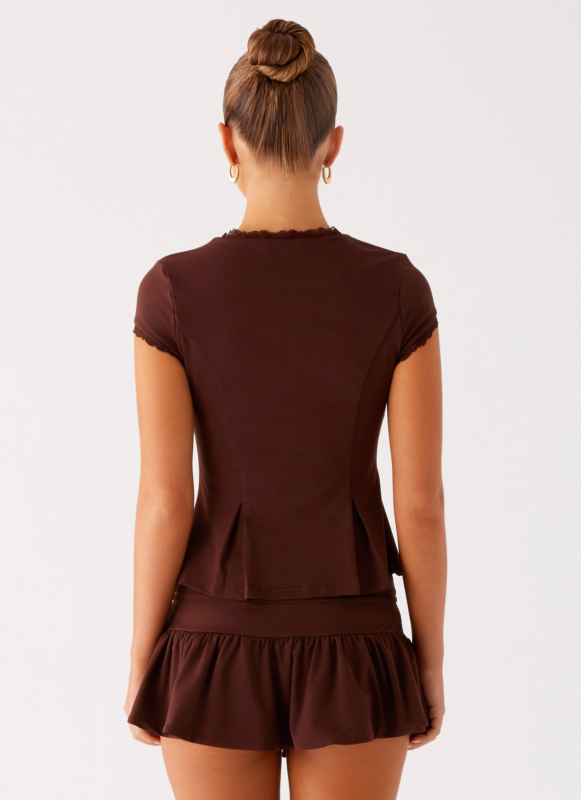 Landon Button Up Top - Chocolate Airflow Optimization
