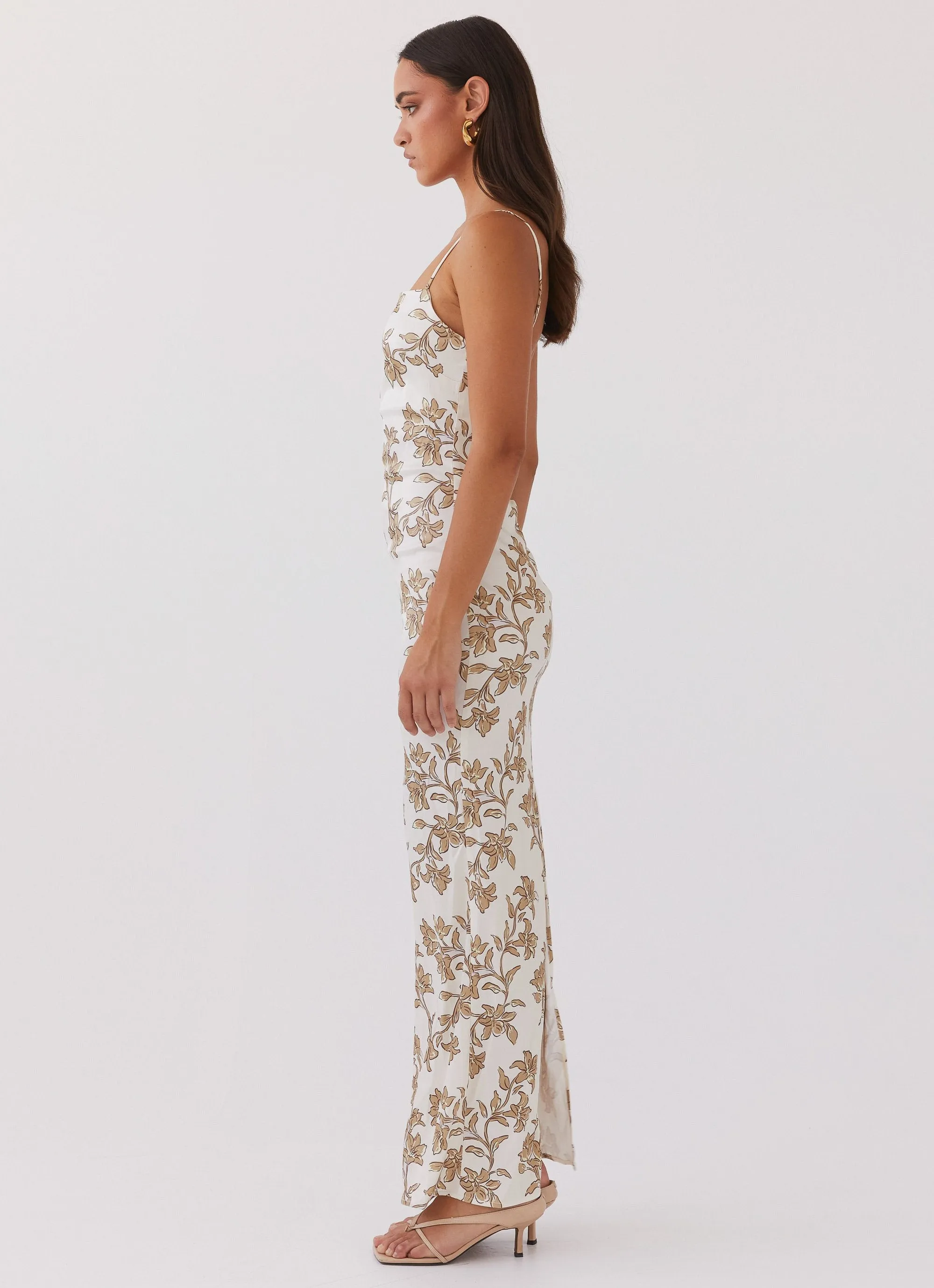 Soft Colorway Casual Chic Wear Lara Satin Maxi Dress - Hazel Bloom