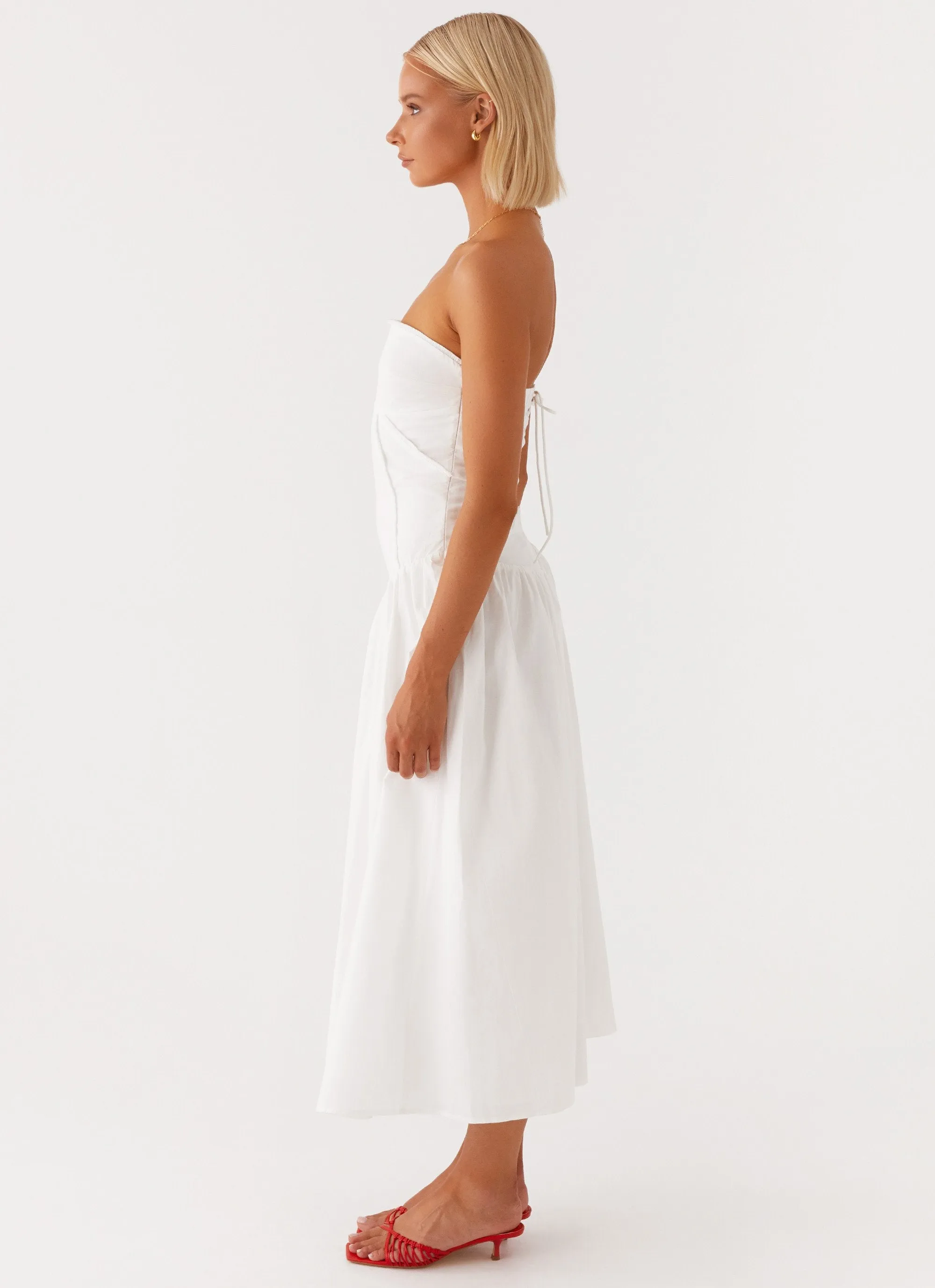 Rural Charm Larnie Midi Dress - White