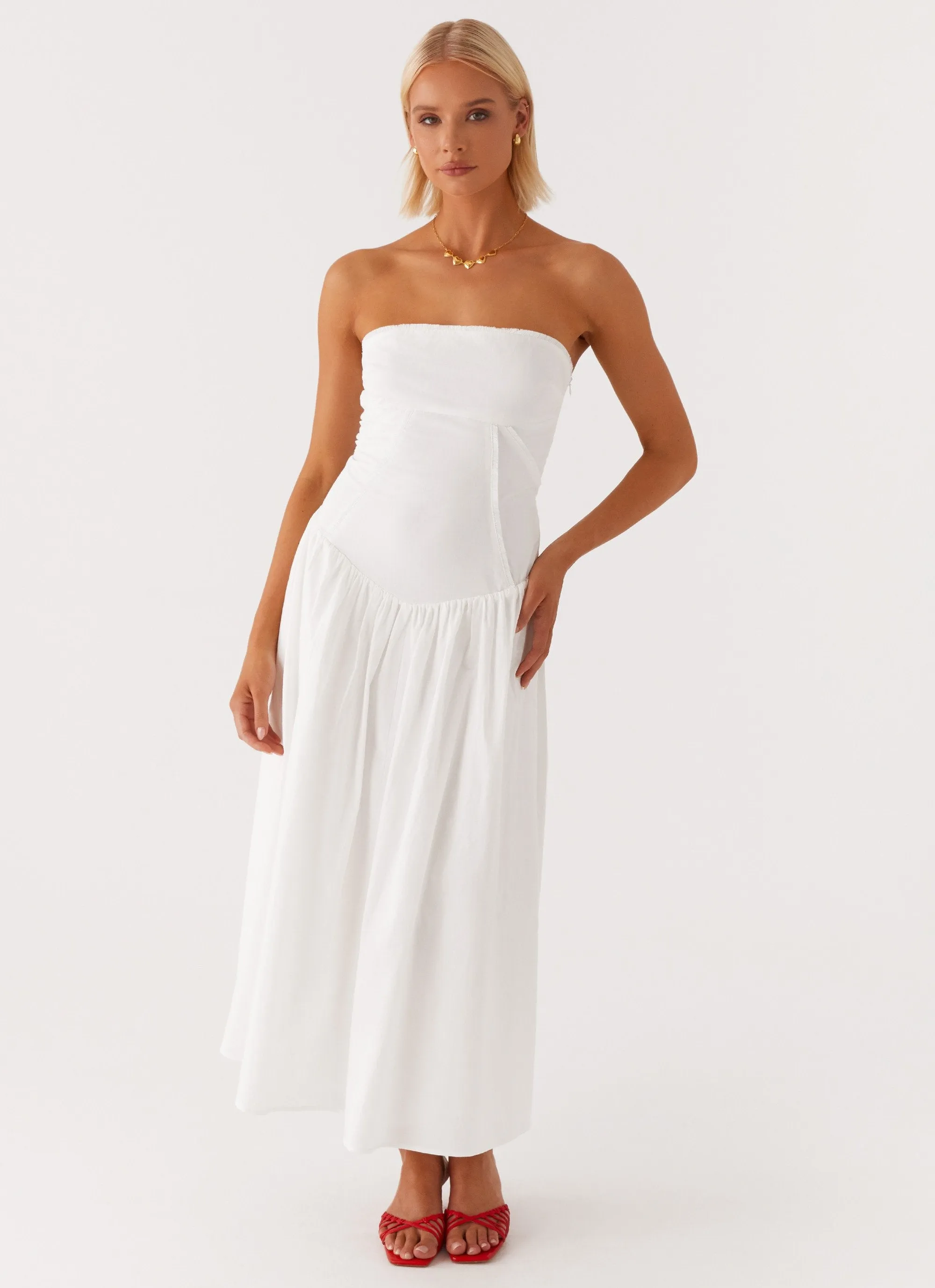 Fair-Trade Soft Presence Larnie Midi Dress - White