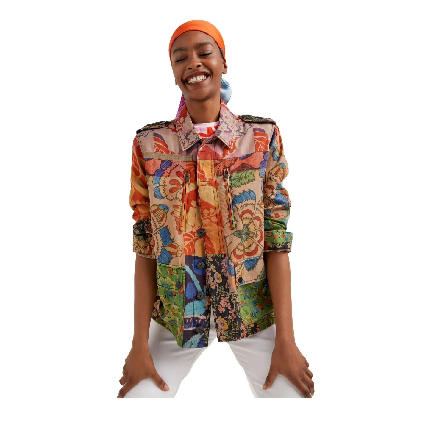 Larson Tutti Fruiti Casual Bright Floral Jacket SS22 Desigual Style 22SWEW56 New Season