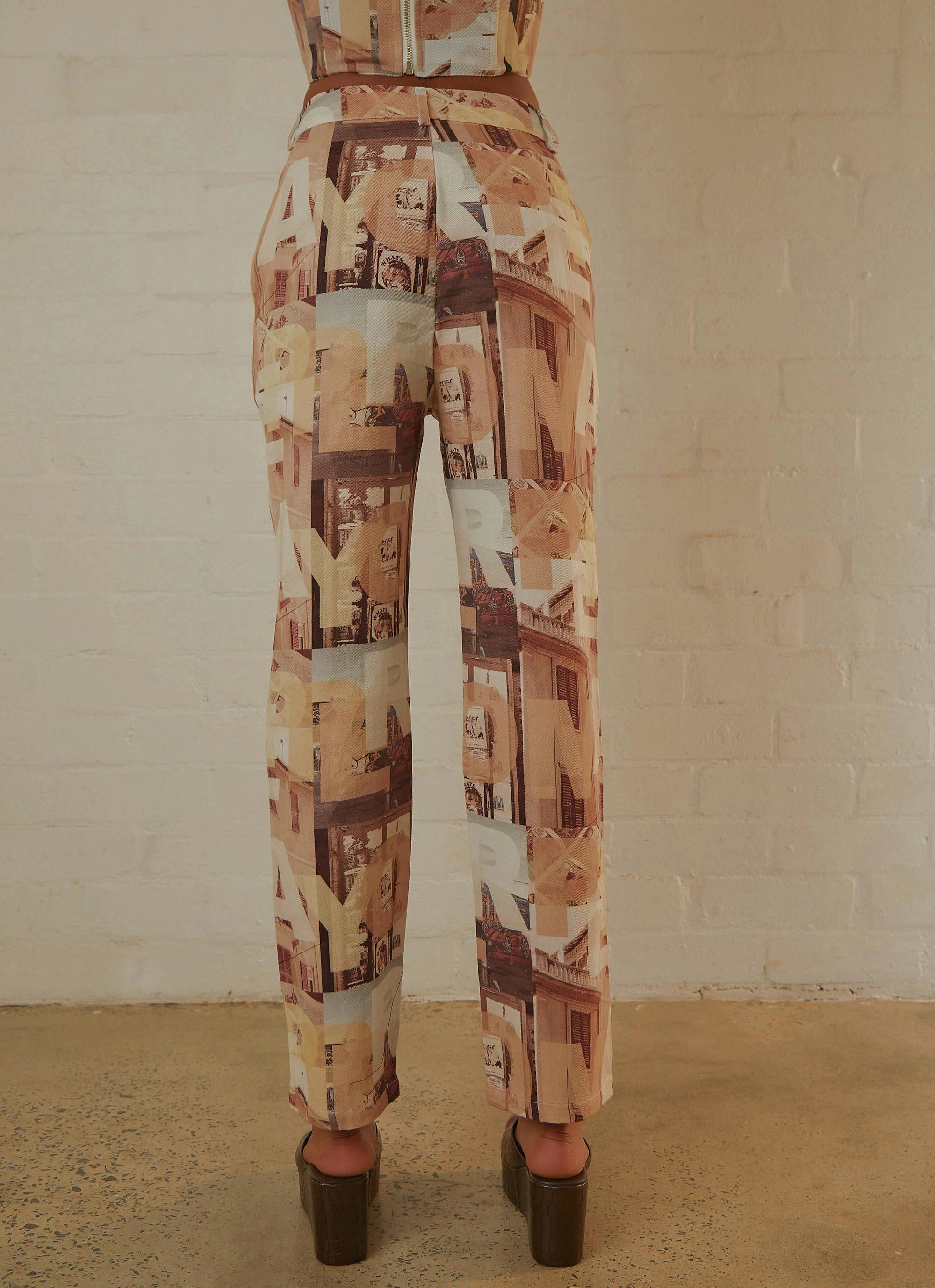 Multi-way wear Late Nights in N.Y Pants - Neutral Film Graphic