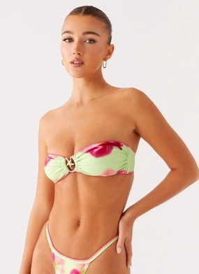 ice rink salon Laurel Bikini Top - Green Tropical