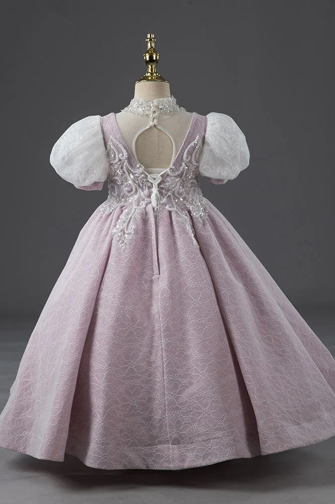 Lavender Girls Pageant Princess Evening Ball Gown CL2005