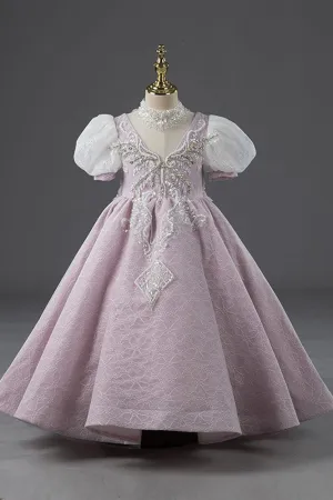 Lavender Girls Pageant Princess Evening Ball Gown CL2005