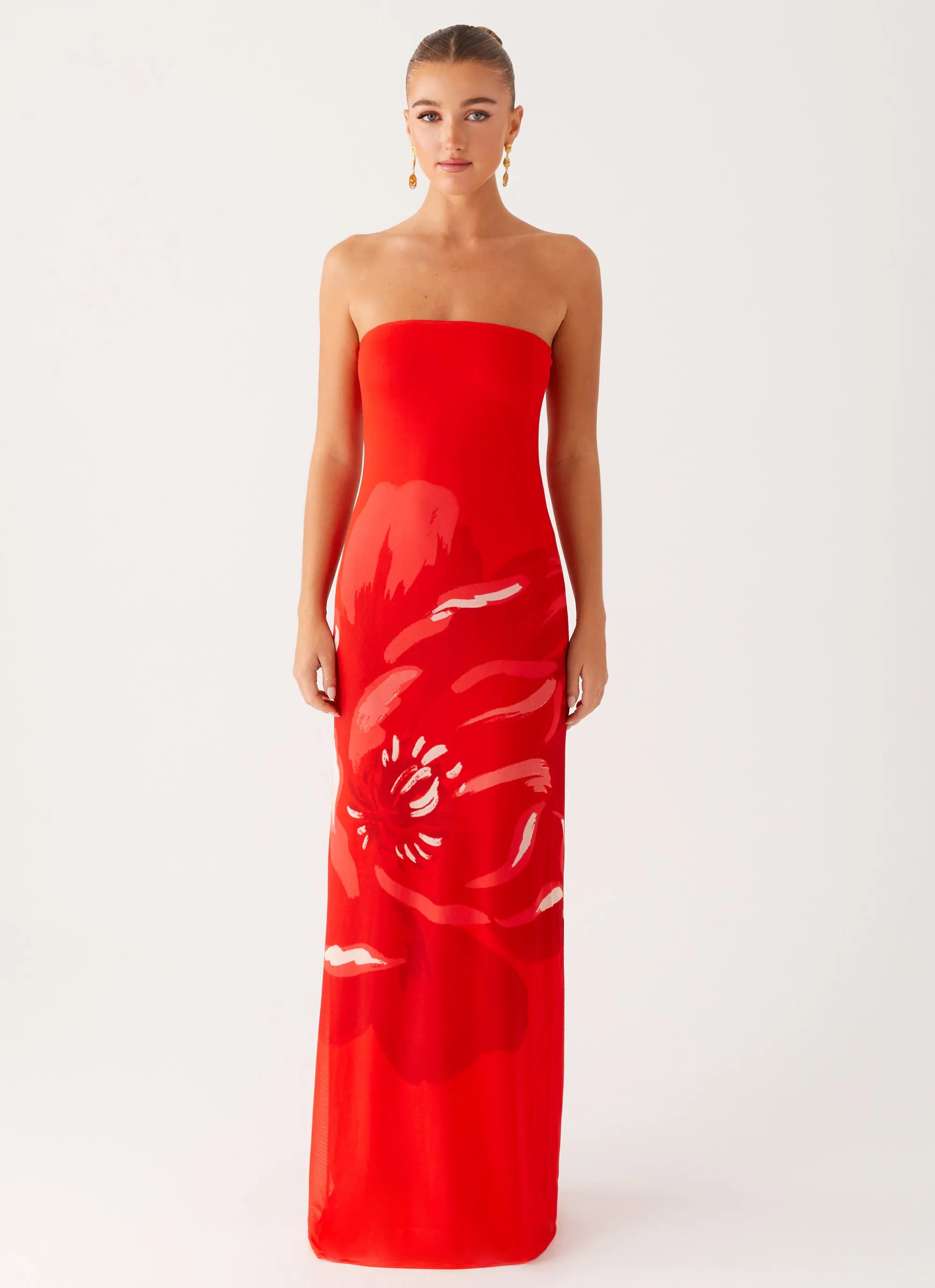 Light Sheen Fabian Maxi Dress - Red