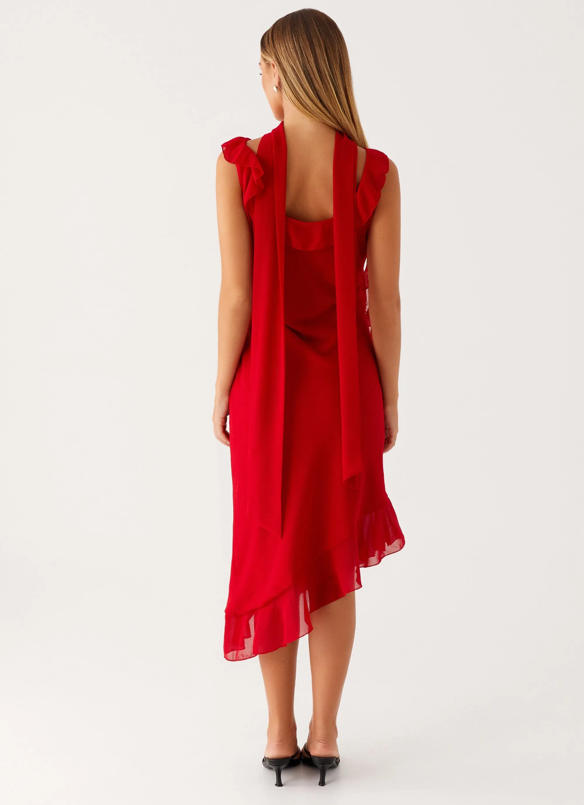 Versatile Edge Fariday Midi Dress - Red