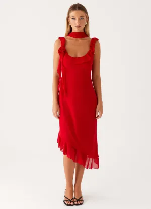 Fariday Midi Dress - Red Breeze Grace