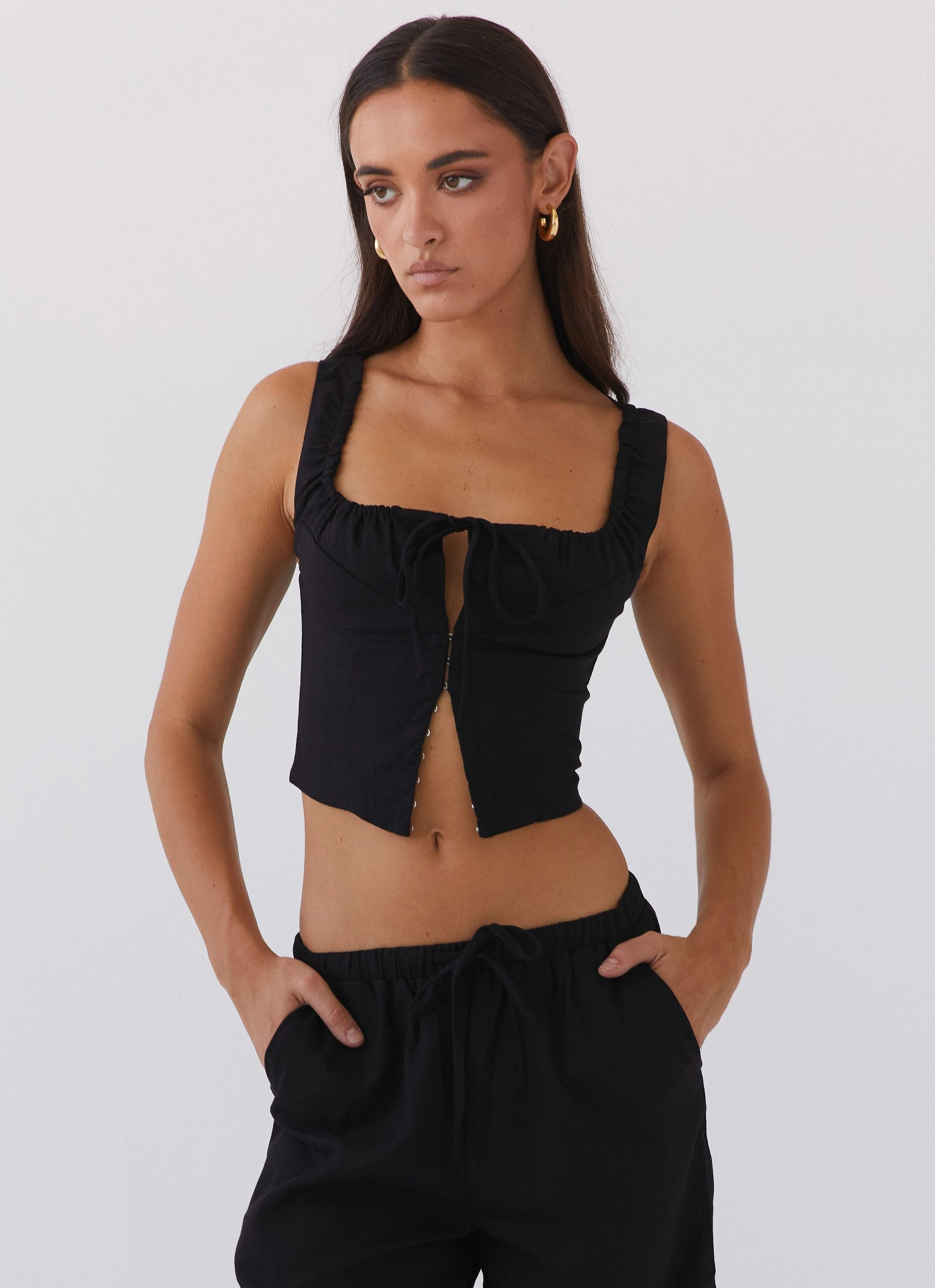 Take Me Away Corset Top - Black Winter Fashion MoistureWicking Material